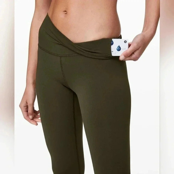Lululemon Wunder Under Crop (High-Rise) *Full-On Luxtreme 21"Dark Olive (First - Picture 8 of 14